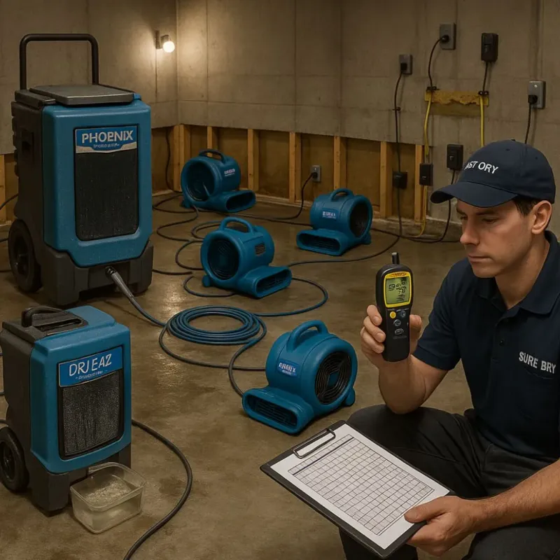 Structural Drying and Dehumidification process in Cresson, PA
